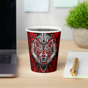 Wolf Haida Tribal Totem Design Paper Cups