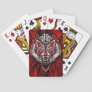 Wolf Haida Tribal Totem Design Playing Cards