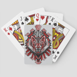 Wolf Haida Tribal Totem Design Playing Cards