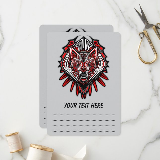 Wolf Haida Tribal Totem Design Program (Front/Back In Situ)