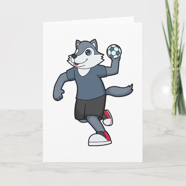Wolf Handball player Handball Card (Front)