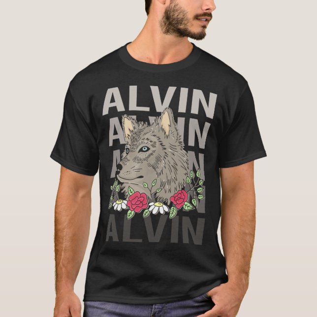Wolf Head - Alvin Name T-Shirt (Front)
