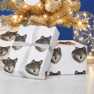 Wolf Head Animal Grey Wild Wolf Wrapping Paper