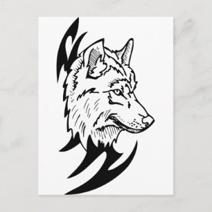 Wolf Head Design Postcard