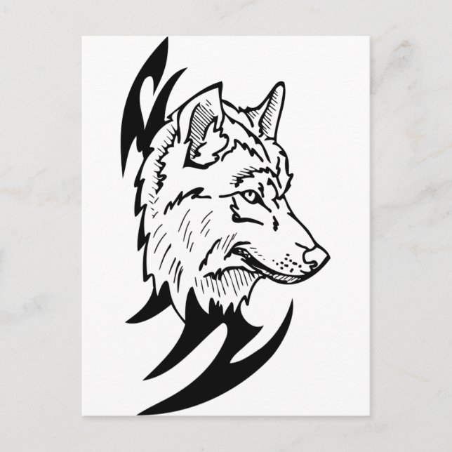 Wolf Head Design Postcard (Front)