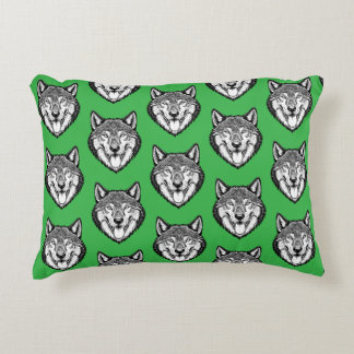 Wolf head from the front accent pillow