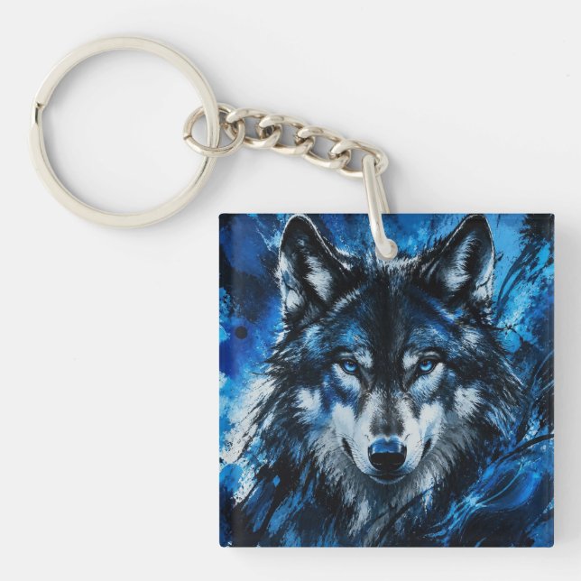 Wolf head keychain (Front)