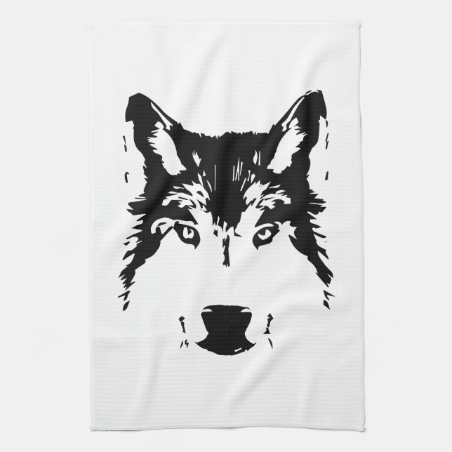 Wolf head kitchen towel (Vertical)
