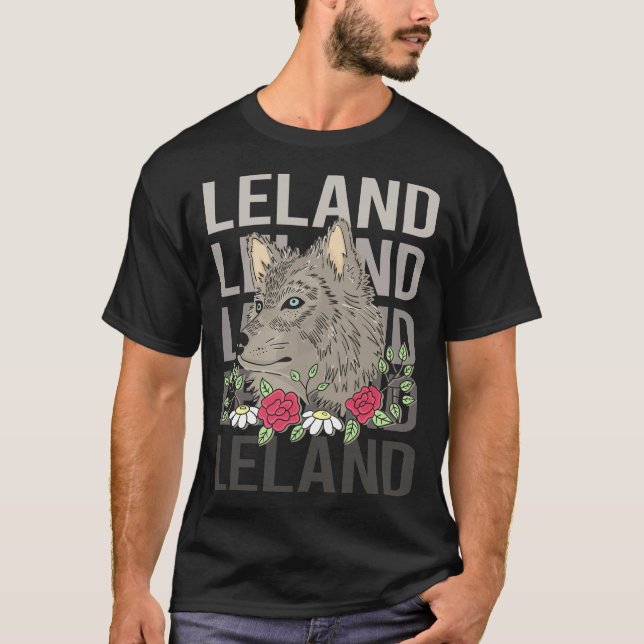 Wolf Head - Leland Name T-Shirt (Front)
