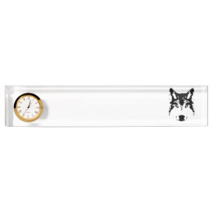 Wolf head nameplate
