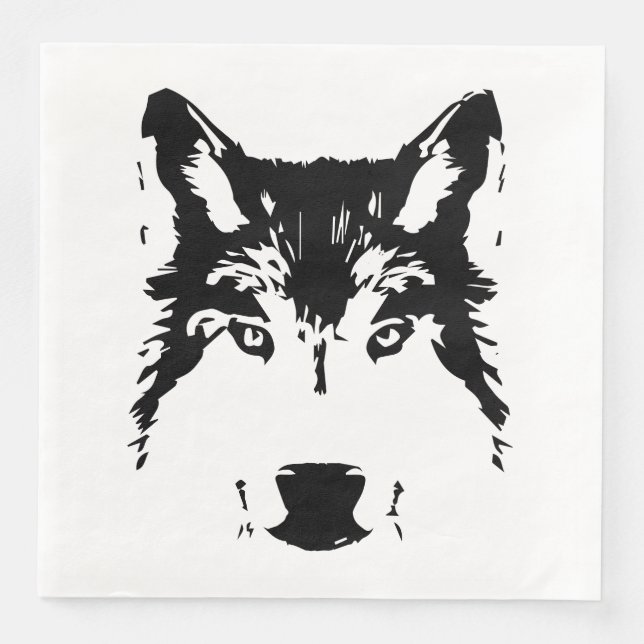 Wolf head napkin (Front)