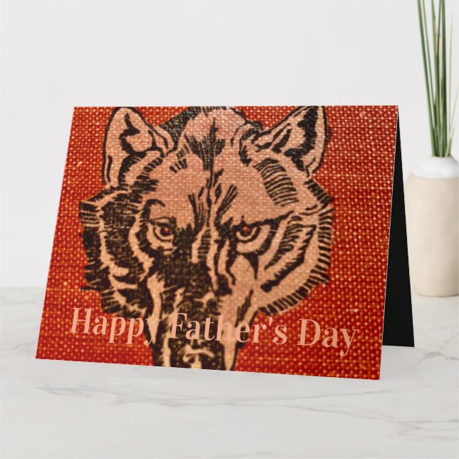 Wolf Head on Red Card (Front)