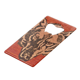 Wolf Head on Red Credit Card Bottle Opener