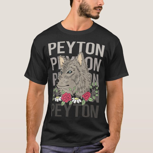 Wolf Head - Peyton Name T-Shirt (Front)