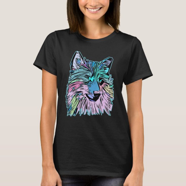 Wolf head predator face imprint with wild animal T-Shirt (Front)