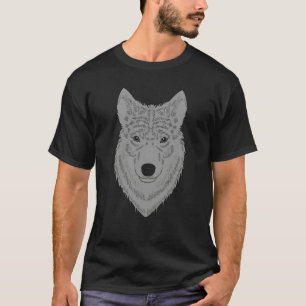Wolf head predator face imprint with wild animal T-Shirt