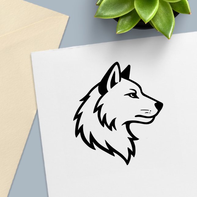 Wolf Head Profile Self-inking Stamp (Creator Uploaded)