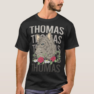 Wolf Head - Thomas Name T-Shirt
