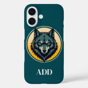 Wolf Head with a Circular Background iPhone 16 Case