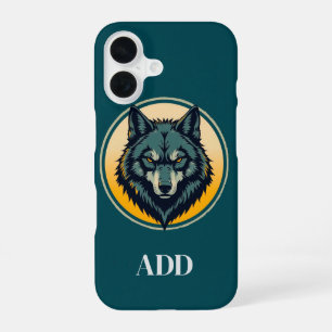 Wolf Head with a Circular Background iPhone 16 Case