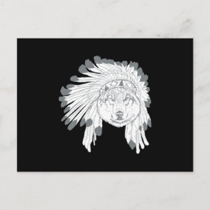 Wolf Headdress Postcard