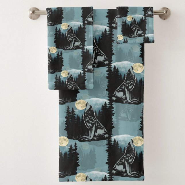 Wolf Howling À Moon Design Motif (Créateur téléchargé)