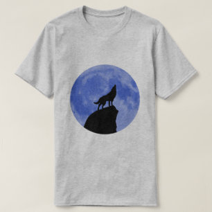 Wolf Howling at a Blue Moon T-Shirt