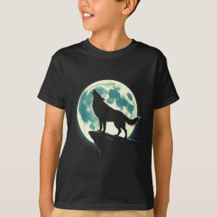 Wolf Howling At Full The Moon Shirt Vintage Fantas
