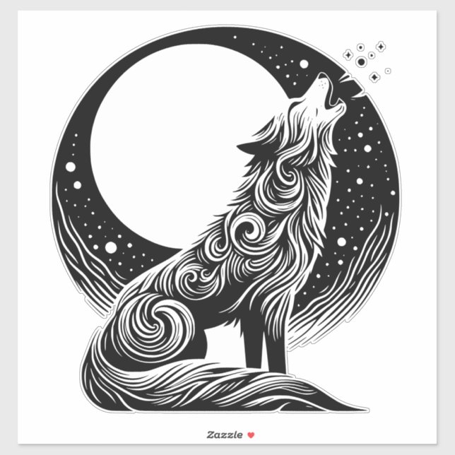 Wolf Howling at Moon (Sheet)