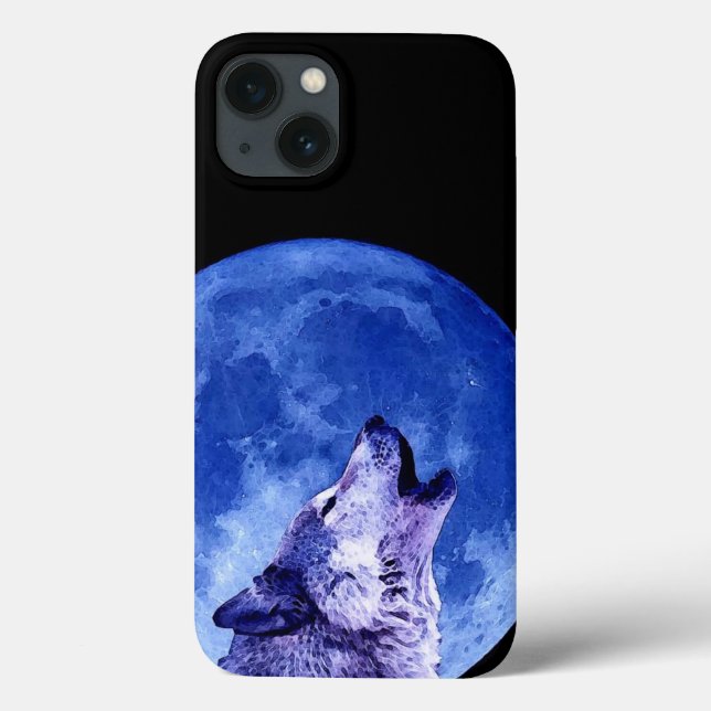 Wolf Howling at Moon Case-Mate iPhone Case (Back)