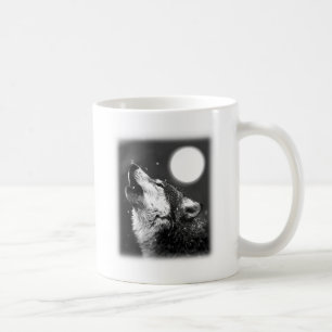 Wolf Howling at Moon Coffee Mug