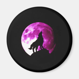 Wolf Howling at Moon Magnet