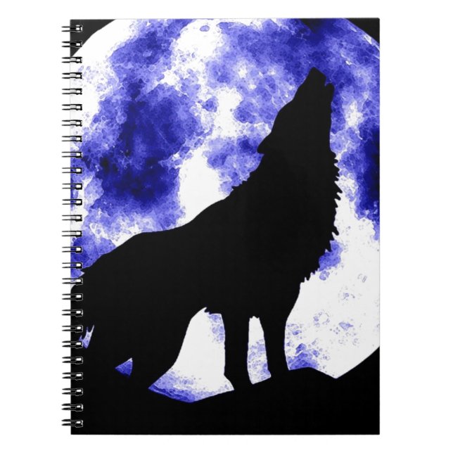 Wolf Howling at Moon Notebook (Front)