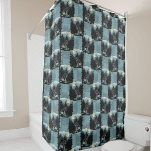 Wolf Howling At Moon Pattern Design 