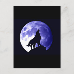 Wolf Howling at Moon Postcard