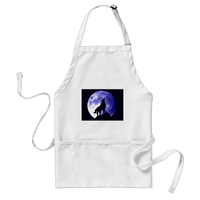 Wolf Howling at Moon Standard Apron (Front)