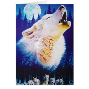 Wolf Howling at the Full Blue Moon