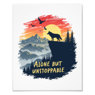 Wolf Howling At The Moon Alone But Unstoppable Photo Print