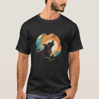 Wolf Howling At The Moon Cartoon Mens National Par