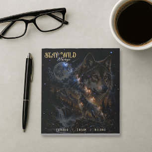 Wolf Howling At the Moon Forest Wildlife Nature  Notepad