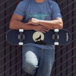 Wolf Howling at the Moon Illustration Personalized Skateboard<br><div class="desc">Show off your wild side with this personalized skateboard. It features a silhouette style illustration of a wolf in black howling at a pale yellow moon making it perfect for anyone who loves animals. This skate deck is ready to be personalized with a name or other text.</div>