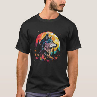 Wolf Howling at the Moon Kawaii Kid s Alaskan Wild T-Shirt