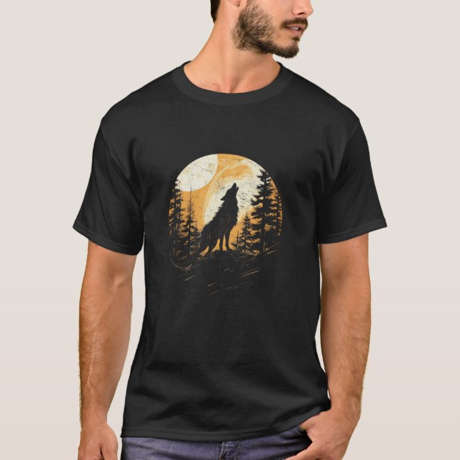 Wolf Howling At The Moon National Park mens Alaska T-Shirt (Front)
