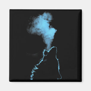 Wolf Howling At The Moon Starry Night Wolves Anima Magnet