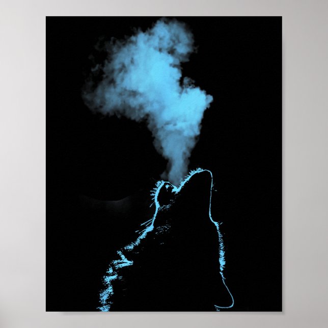Wolf Howling At The Moon Starry Night Wolves Anima Poster (Front)