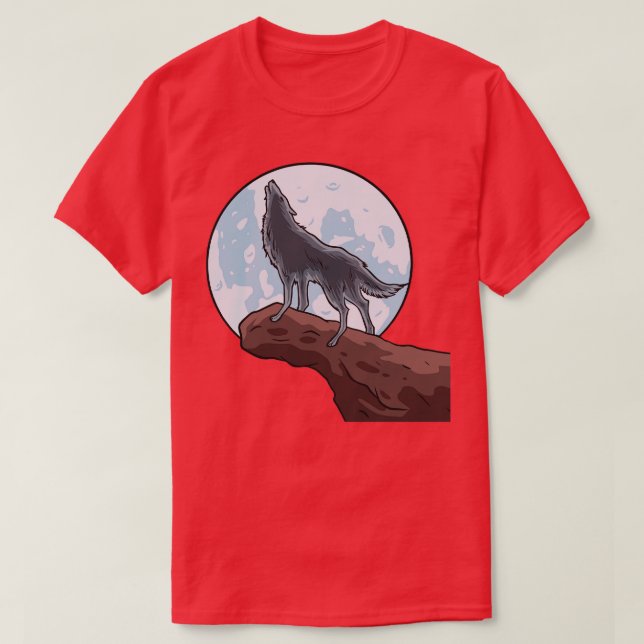 Wolf Howling At The Moon Wolves T-Shirt (Design Front)