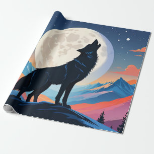 Wolf Howling At The Moon Wrapping Paper