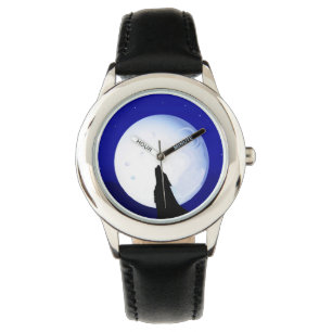 Wolf Howling at the Moon Wristwatch