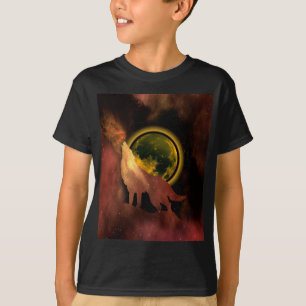 WOLF HOWLING EN T-shirt GALAXY LUNE ESPACE
