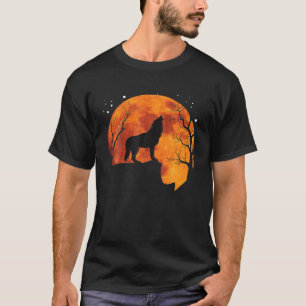 Wolf Howling Full Moon Forest Nature Moonlight Wol T-Shirt